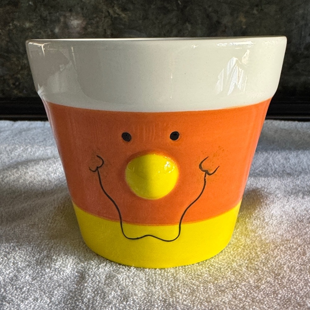 Ceramic Candy Corn Face Candy Dish / Planter